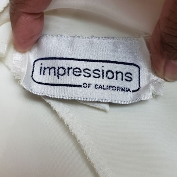 Impressions of California cream, short sleeve blouse, top, size: 12 - Picture 3 of 4